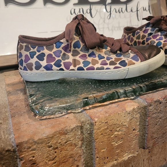 Brighton 'Lovely' Multi Heart Canvas Shoes - Picture 4 of 16